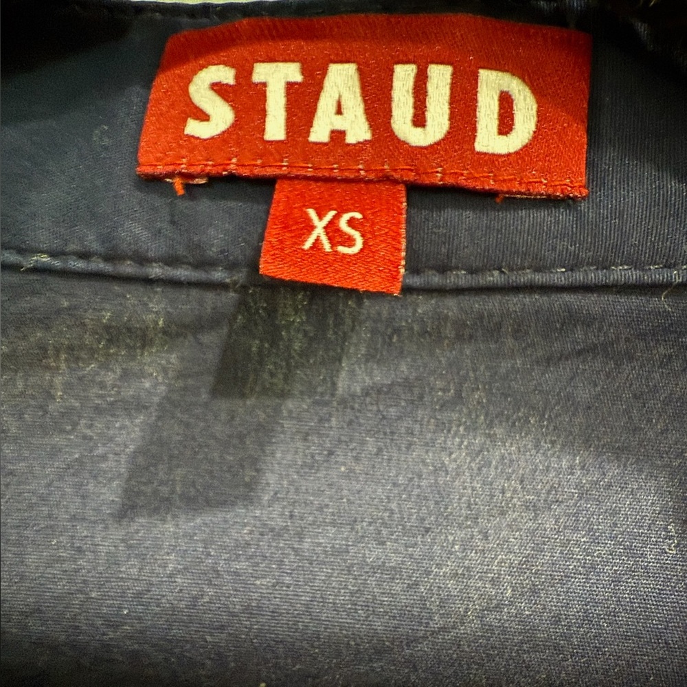 STAUD Dark Blue Casual Button Down Dress - Picture 3 of 5